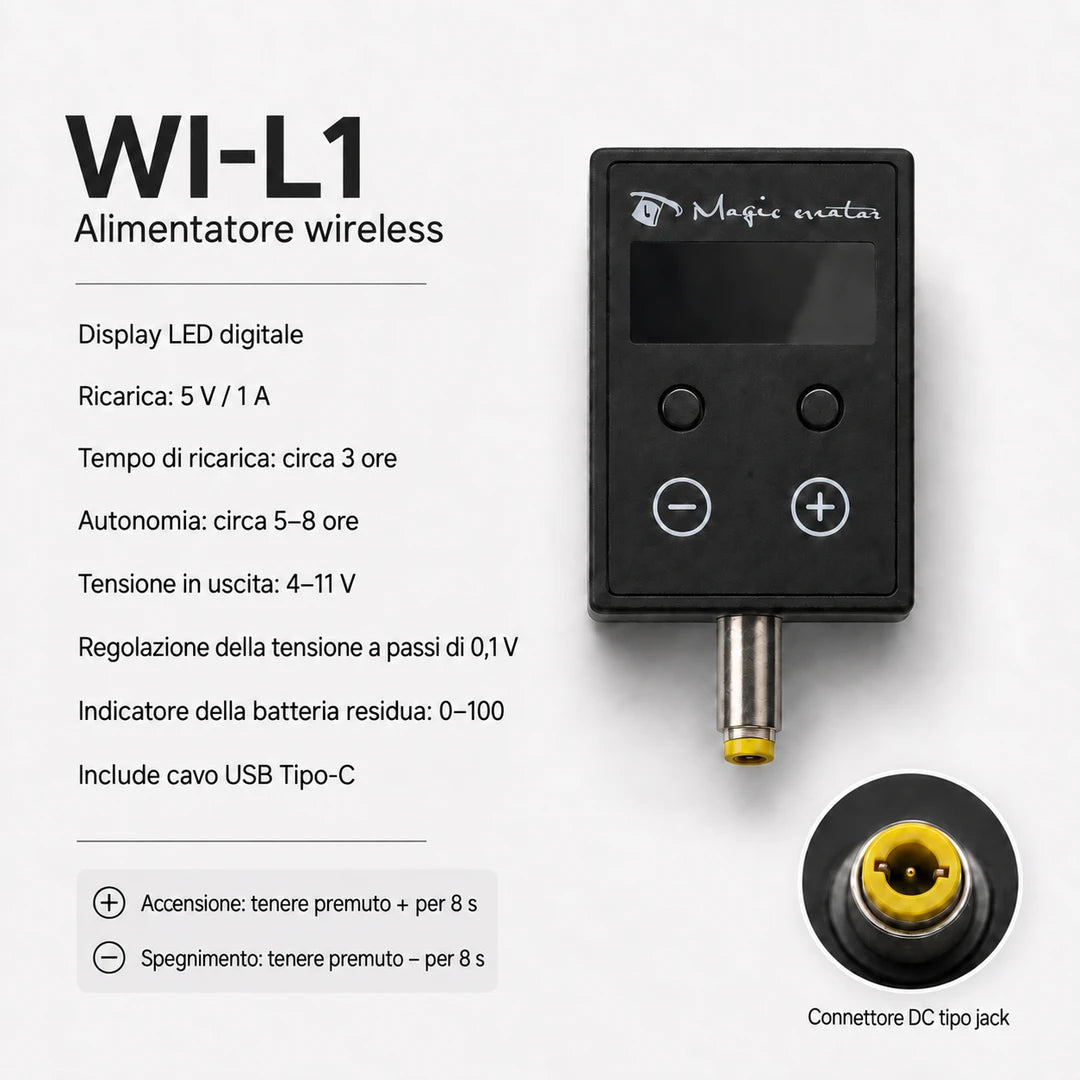 Alimentatore wireless WI-L1 per PMU – caratteristiche e comandi