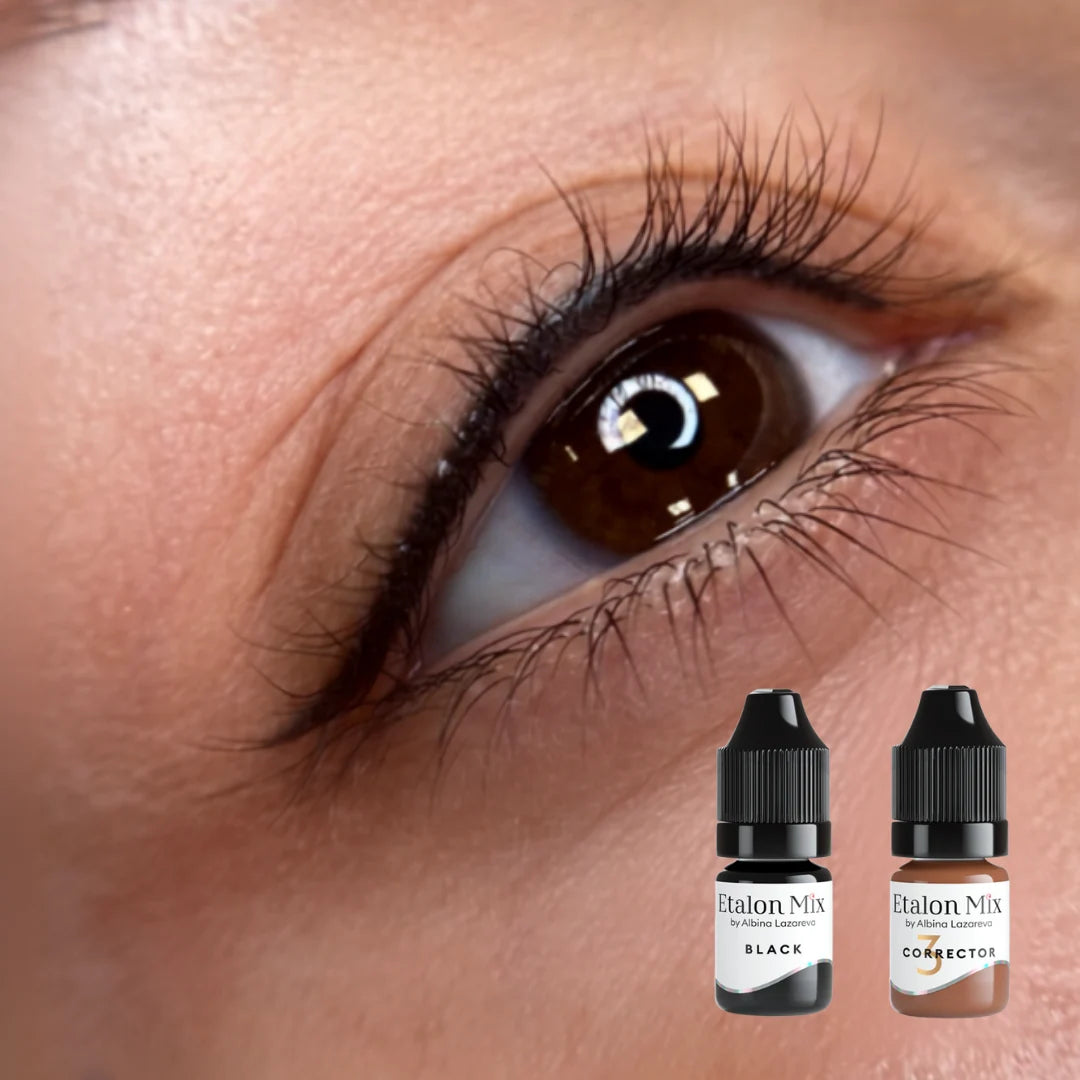 Etalon Mix Black pigmento PMU occhi – esempio di trattamento