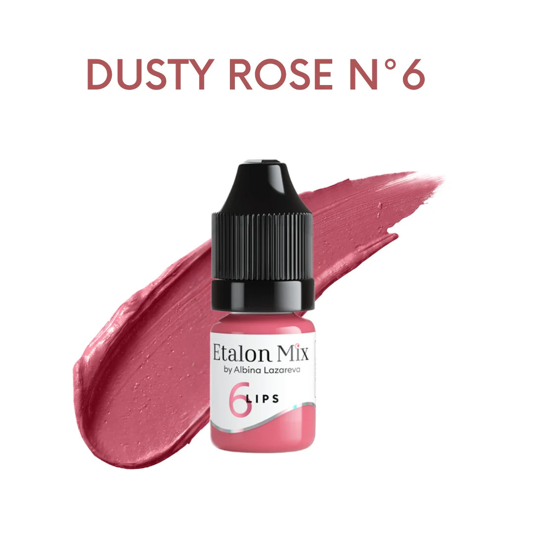 Etalon Mix Dusty Rose N°6 pigmento PMU labbra – flacone e campione colore