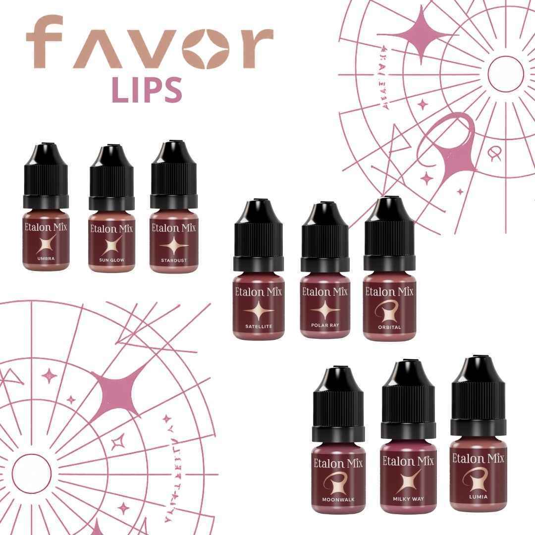 Palette Etalon Mix Favor con nove pigmenti PMU professionali per labbra