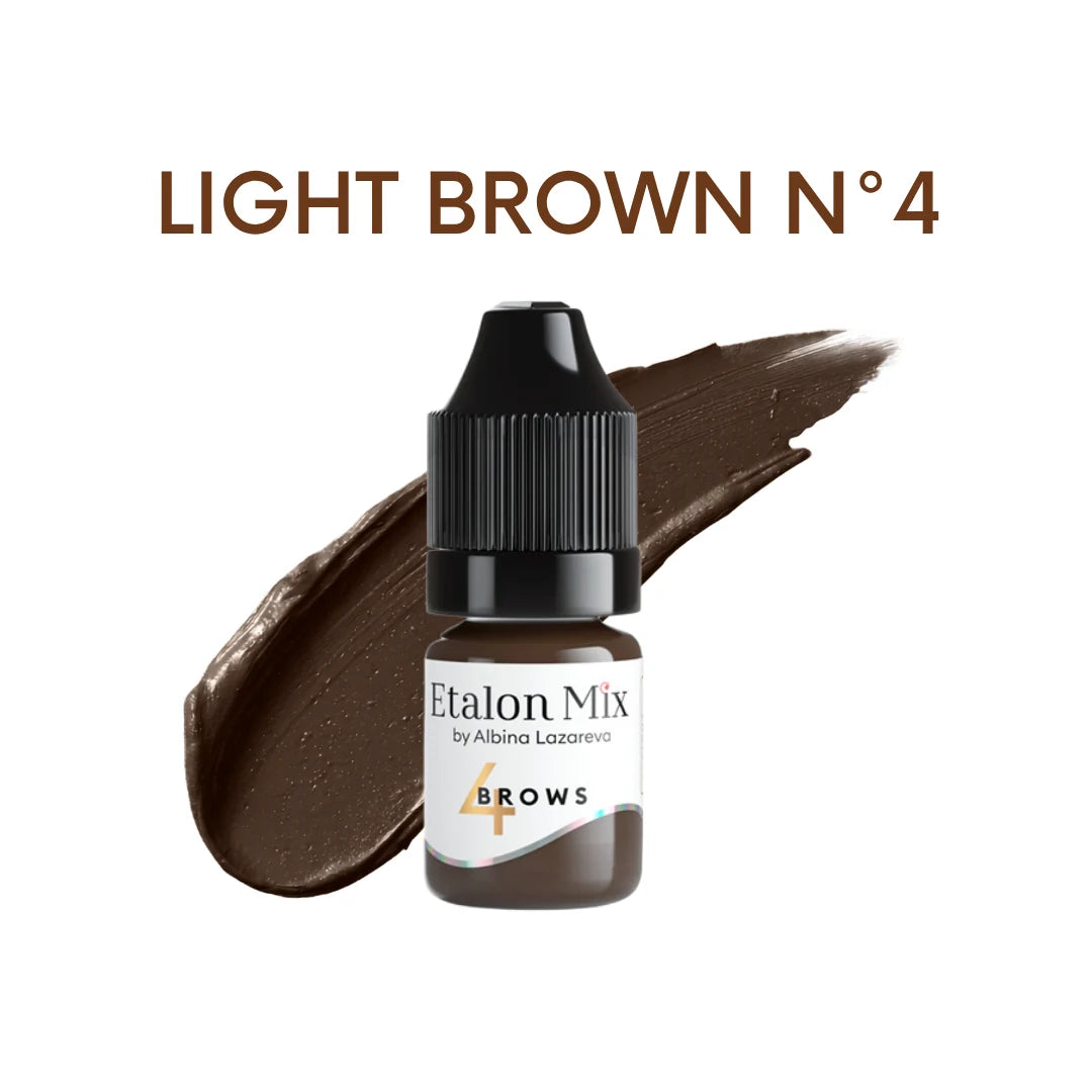 Etalon Mix Light Brown N°4 pigmento PMU sopracciglia – flacone e campione colore