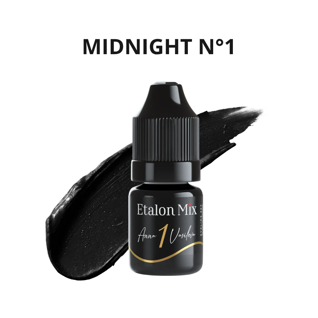 Etalon Mix Midnight N°1 PMU Augenpigment – Flakon und Farbmuster