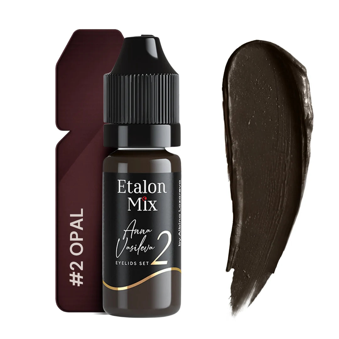 Etalon Mix Opal N°2 pigmento PMU occhi – flacone e campione colore
