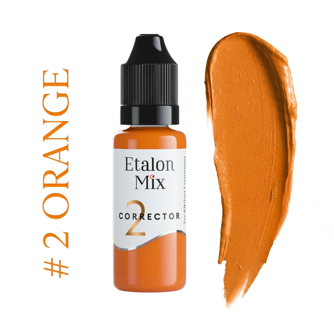 Etalon Mix Orange N°2 PMU Korrekturpigment – Flakon und Farbmuster