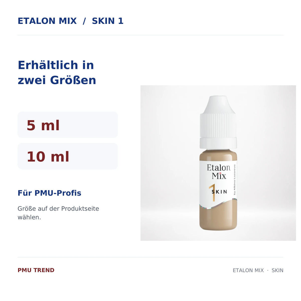Etalon Mix Skin 1 – Größen 5 ml und 10 ml für PMU Camouflage-Pigment