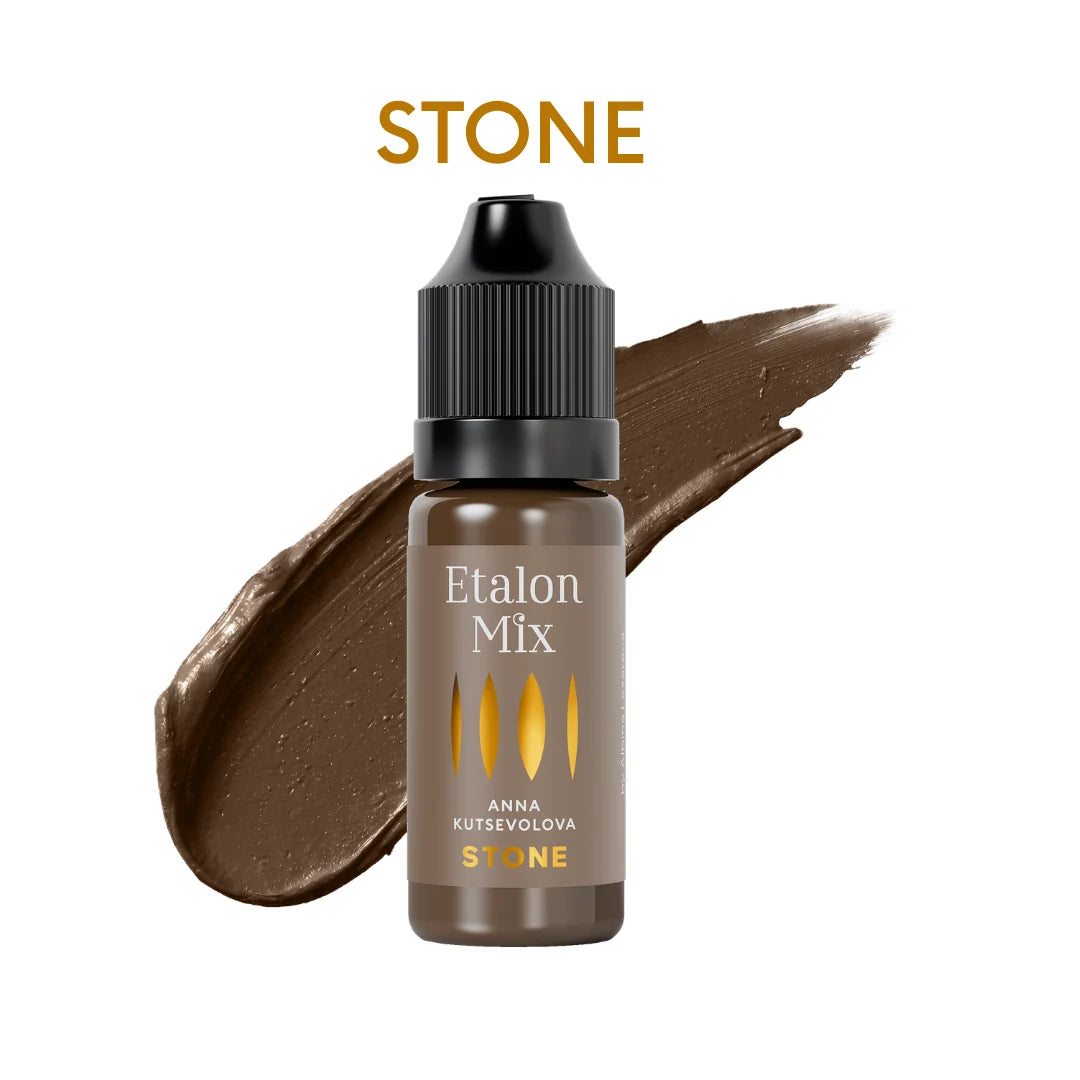 Etalon Mix Stone pigmento PMU sopracciglia – flacone e campione colore