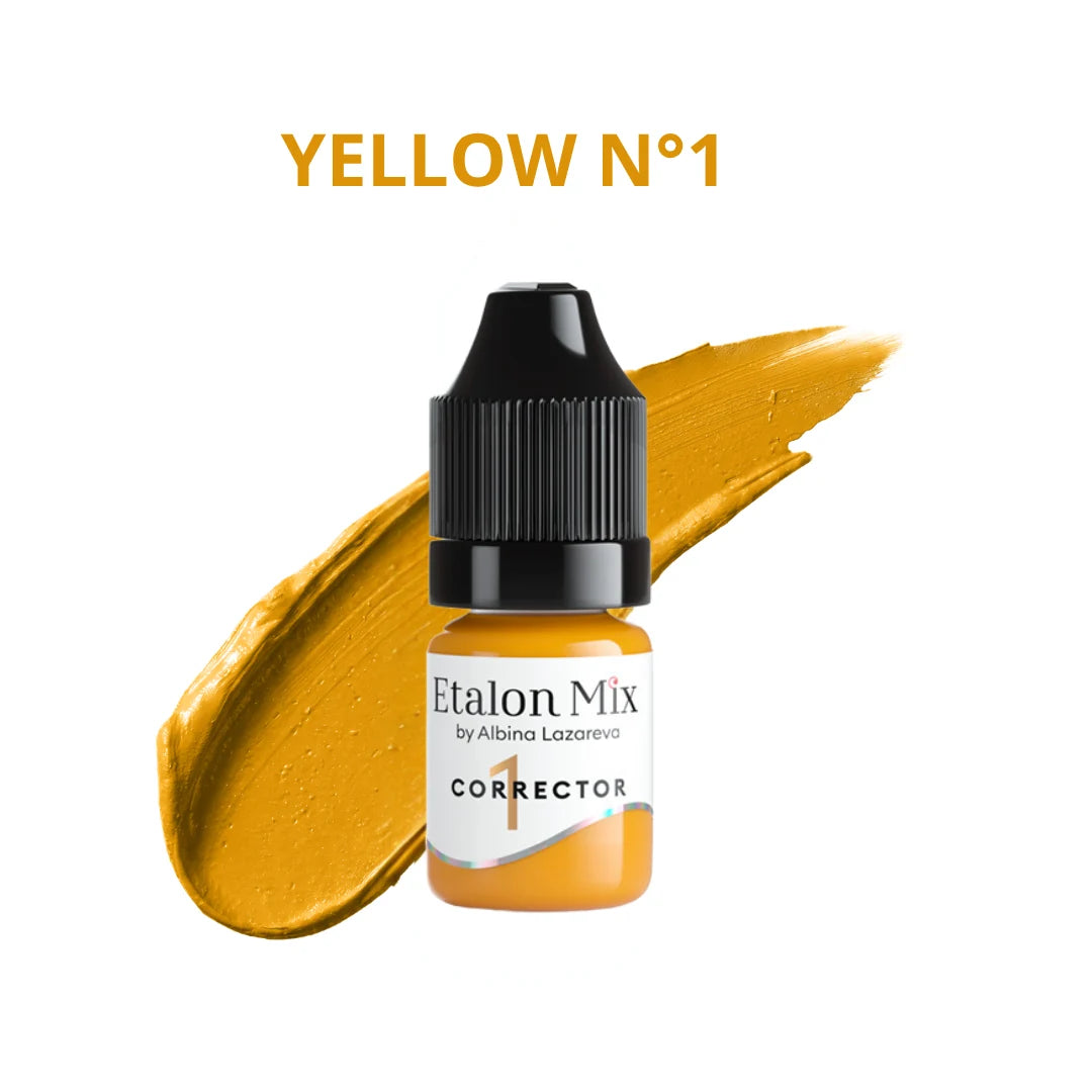 Etalon Mix Yellow N°1 PMU Korrekturpigment – Flakon und Farbmuster