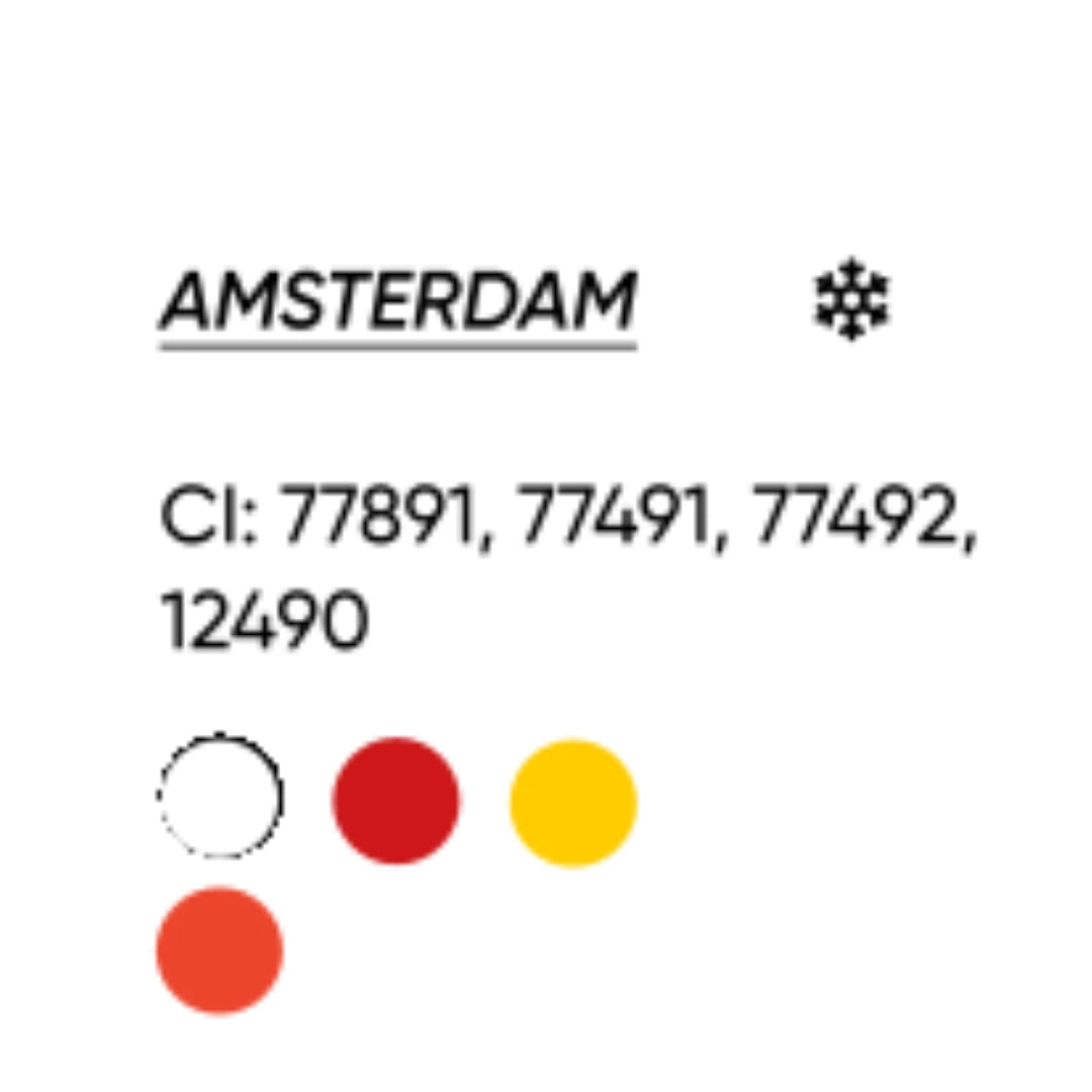 FACE Amsterdam: tavola con codici CI e caratteristiche cromatiche