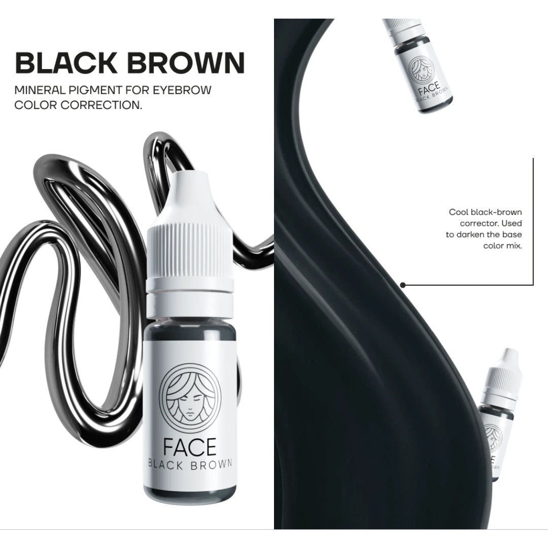 FACE Black Brown – mineralisches PMU-Augenbrauenpigment in kühlem Schwarzbraun