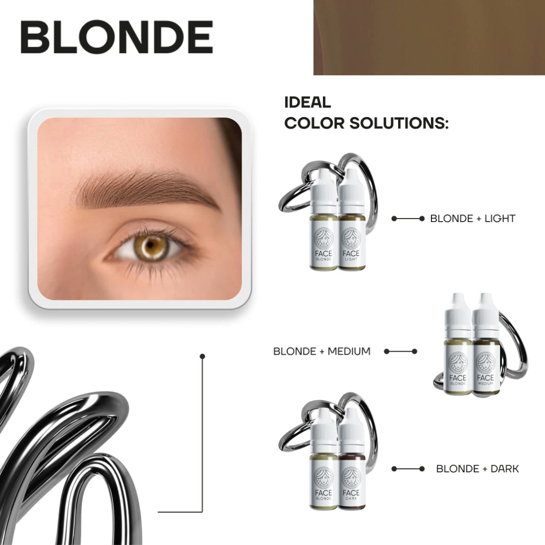 FACE Blonde - Mineralisches PMU-Augenbrauenpigment, neutrales Beigeblond