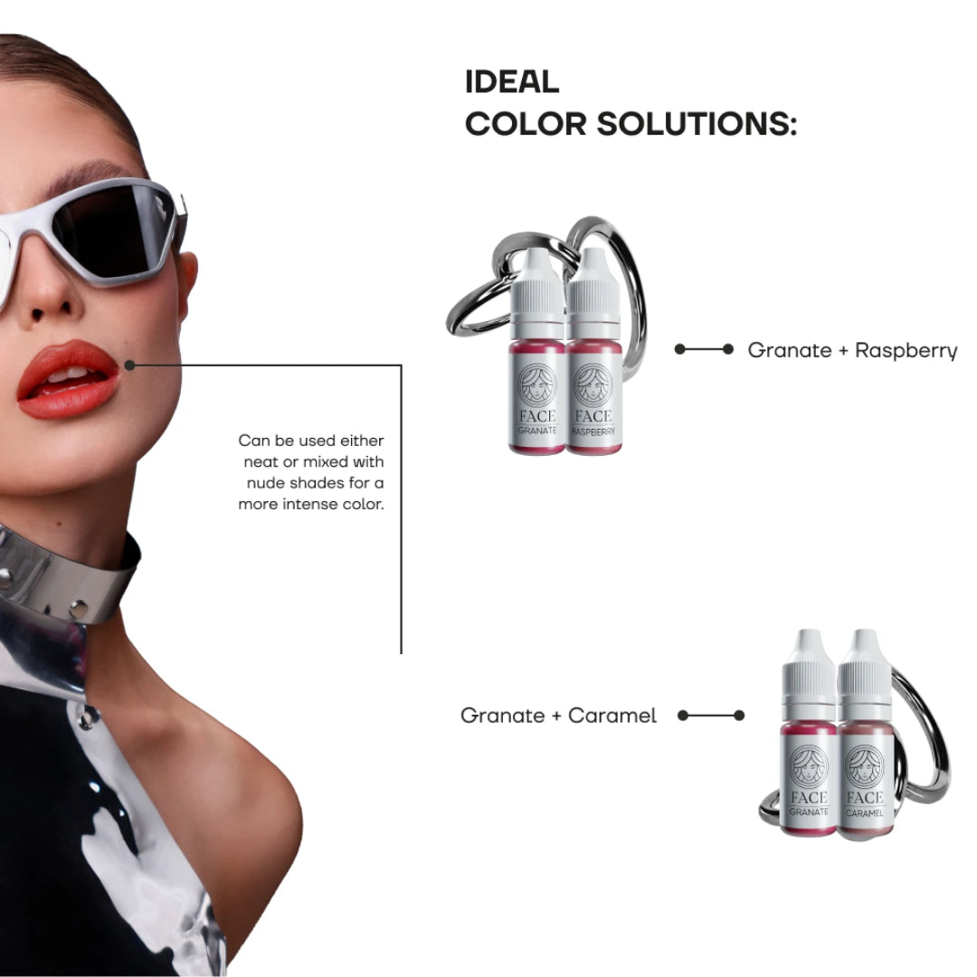 FACE Granate - Kühles, tiefrotes Hybrid-Lippenpigment für PMU