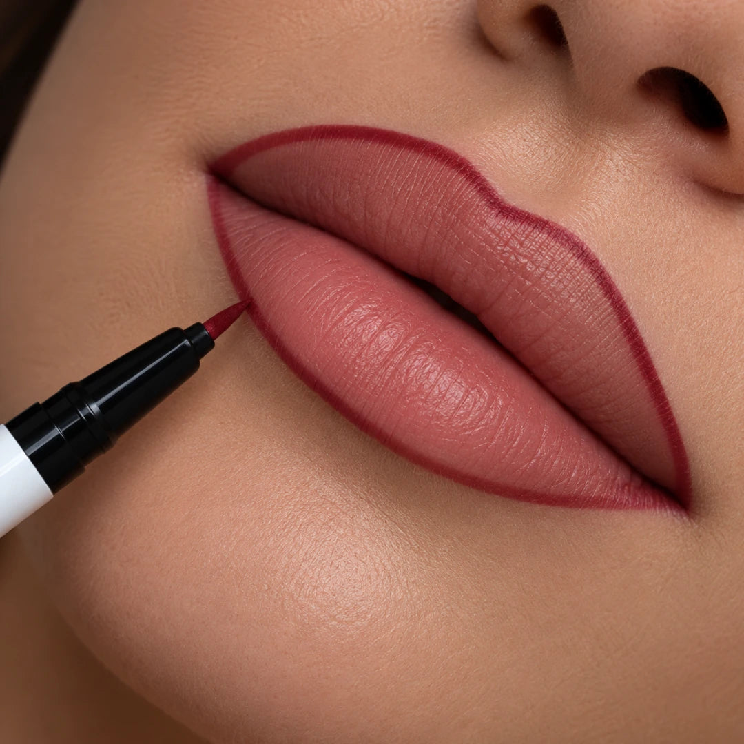 NYSE Lip Pen Liner pennarello contorno labbra Cherry – esempio make-up