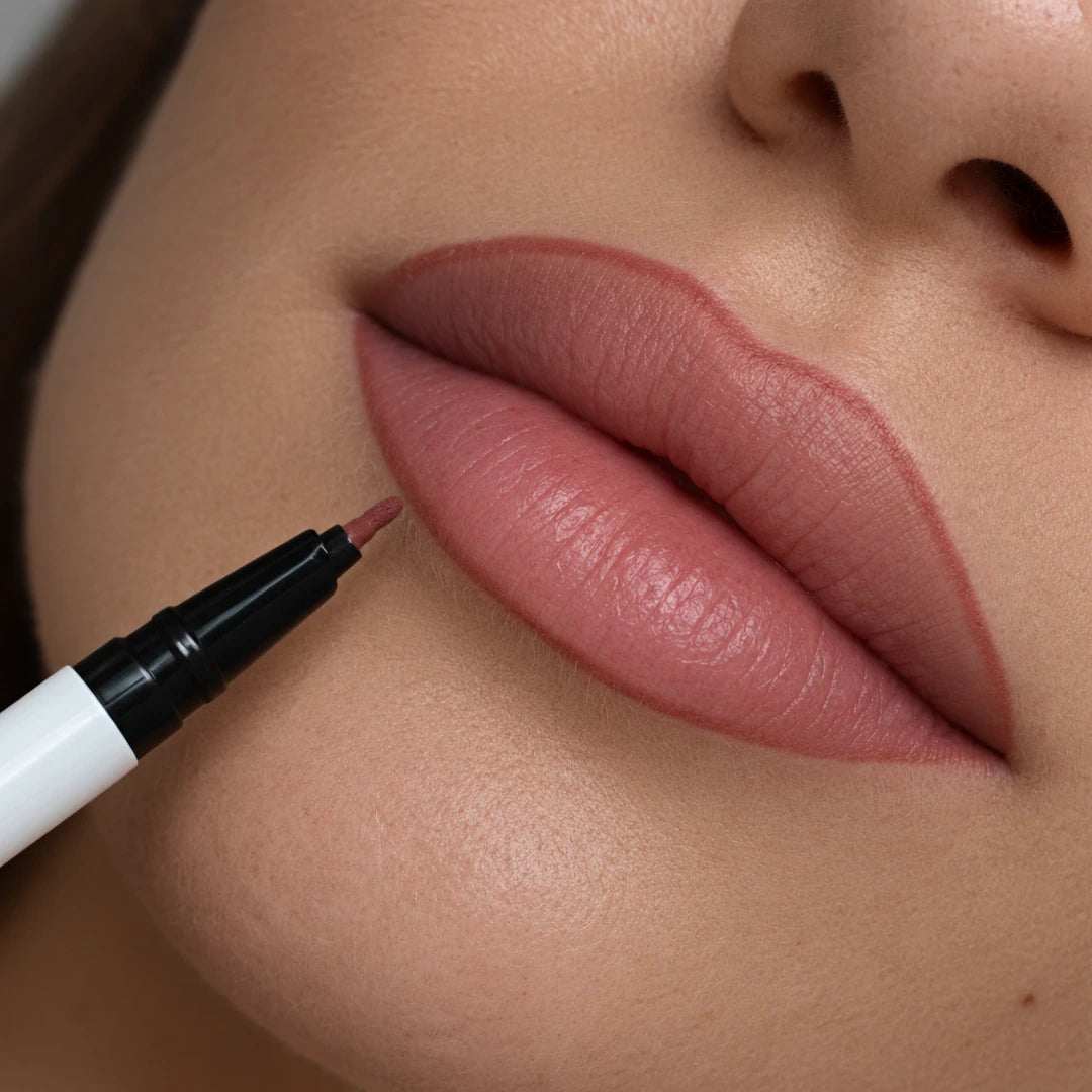NYSE Lip Pen Liner pennarello contorno labbra Natural – esempio make-up