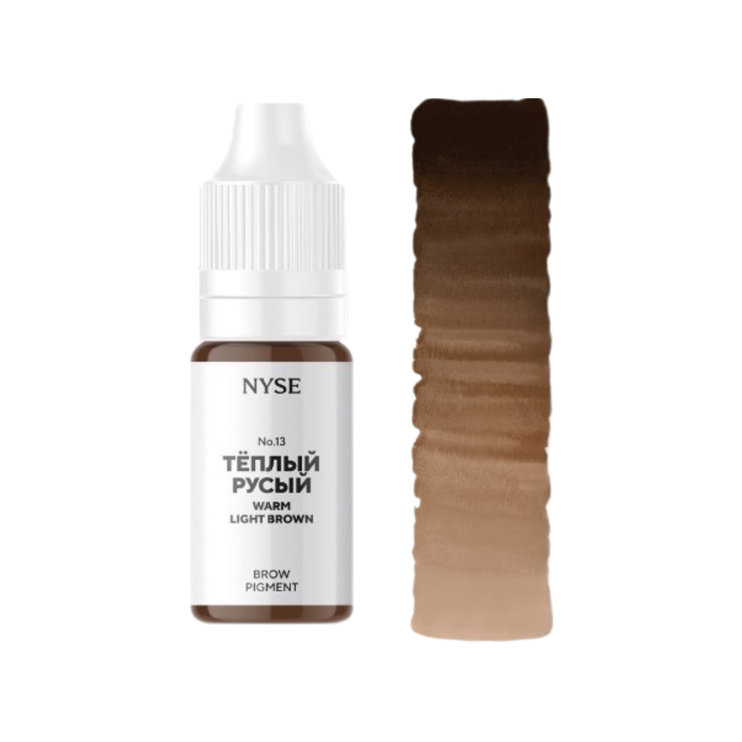 NYSE N°13 Warm Light Brown – Mineralisches PMU-Augenbrauenpigment in warmem Hellblond
