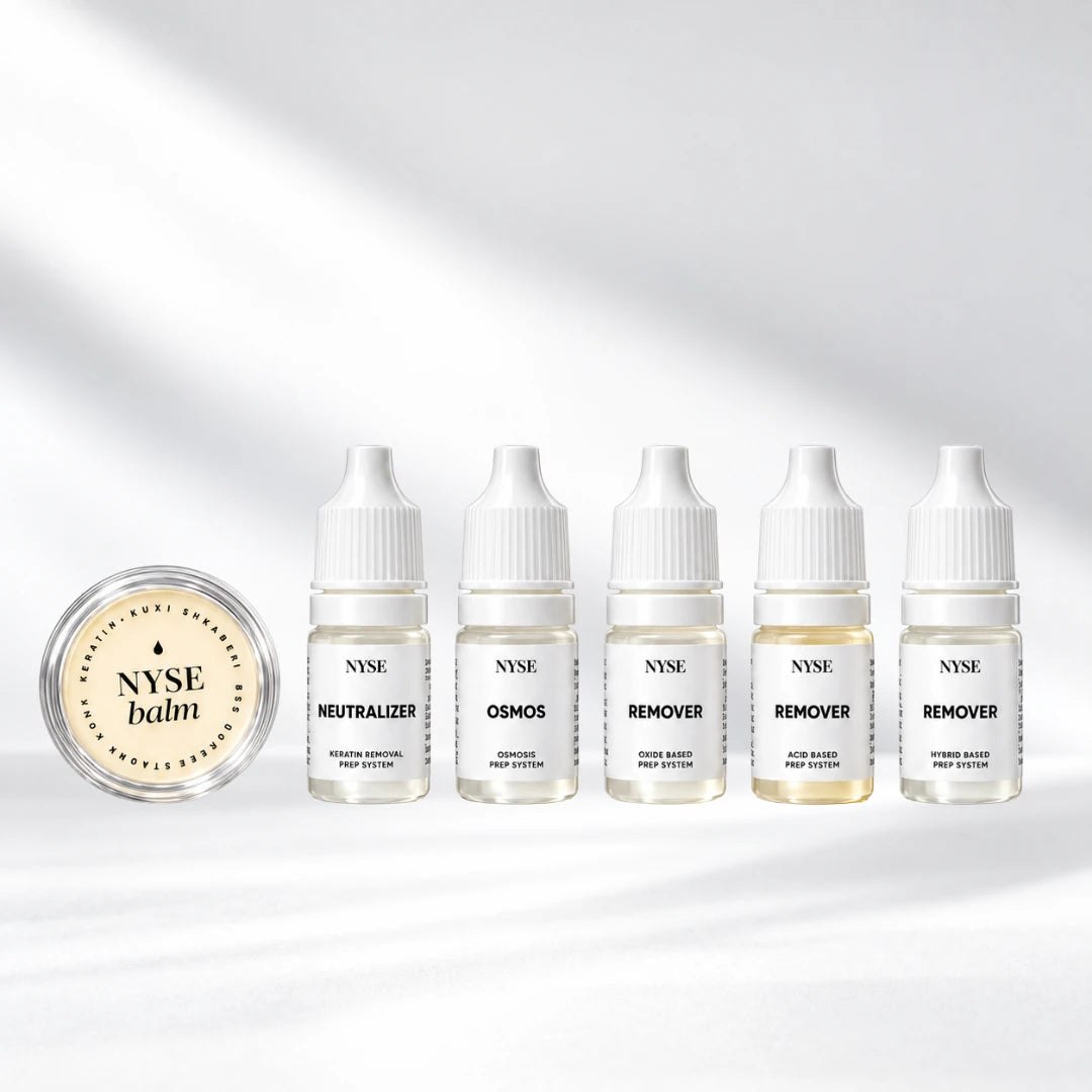 NYSE Remover Mini Set, flaconi bianchi e NYSE Balm