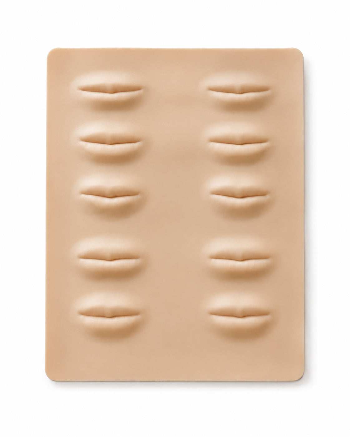 3D-Silikonmatte mit 10 Lippen für PMU-Übungen – Lip Blush
