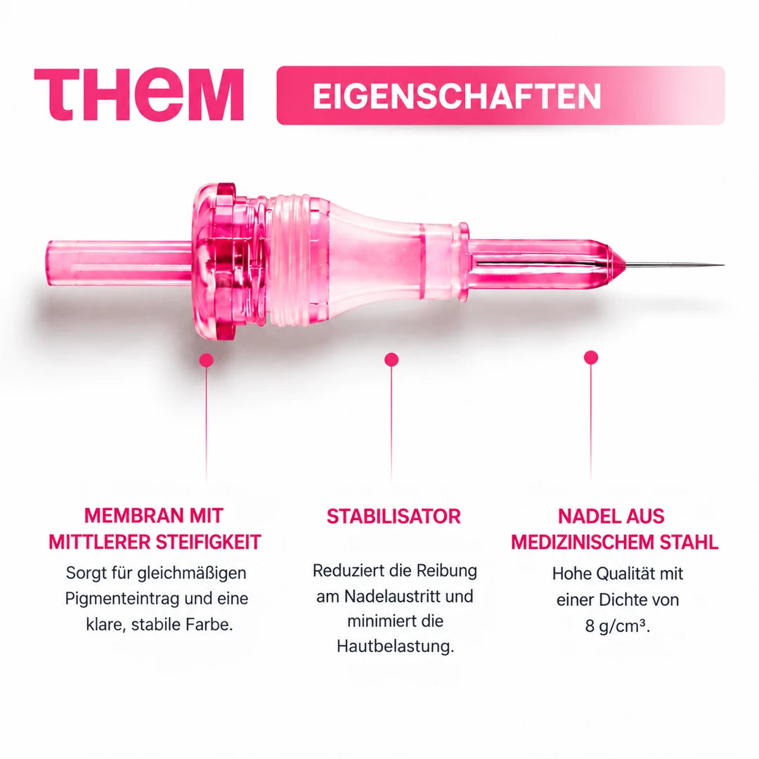 THEM rosa Serie: Membran, Stabilisator und Nadelstahl