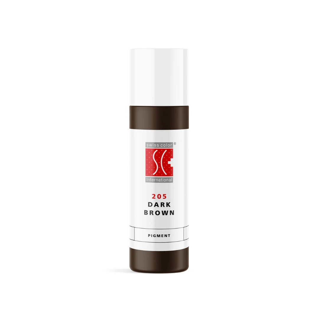 Swiss Color 205 Dark Brown – Hybrides PMU-Augenbrauenpigment, neutrales Dunkelbraun