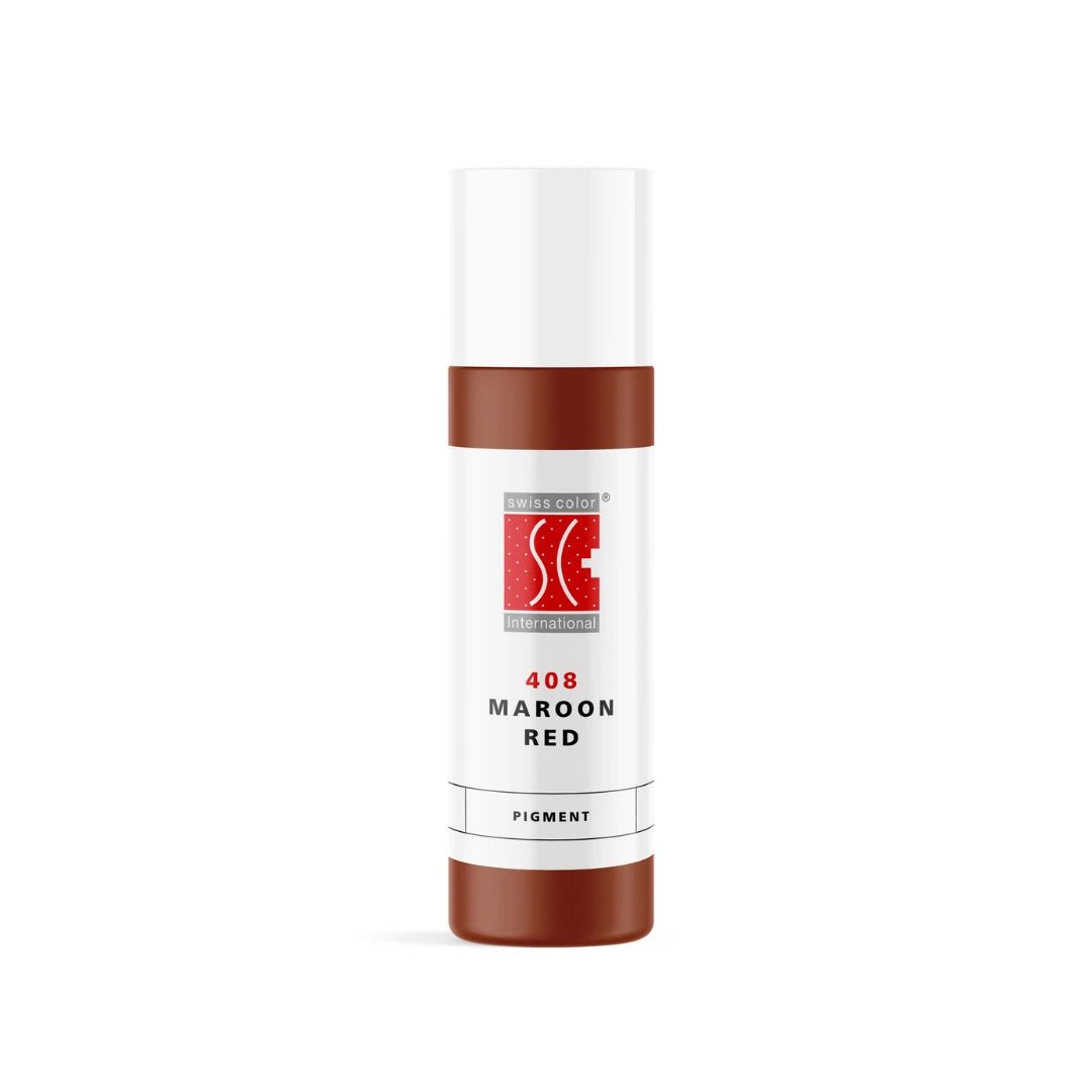 Swiss Color 408 Maroon Red - Hybrides PMU-Lippenpigment in intensivem Braun