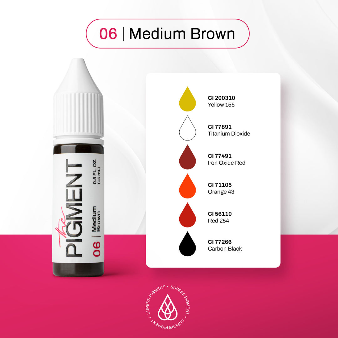 The Pigment 06 Medium Brown – PMU-Augenbrauenpigment Mittelbraun