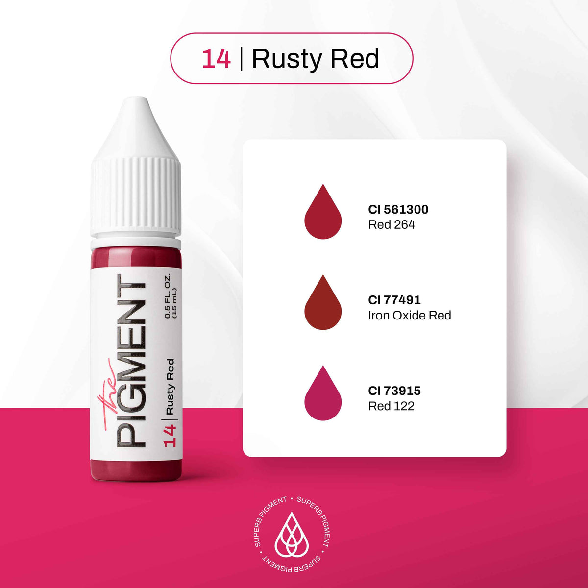 The Pigment Rusty Red 14 – Pigmento PMU Labbra 15 ml