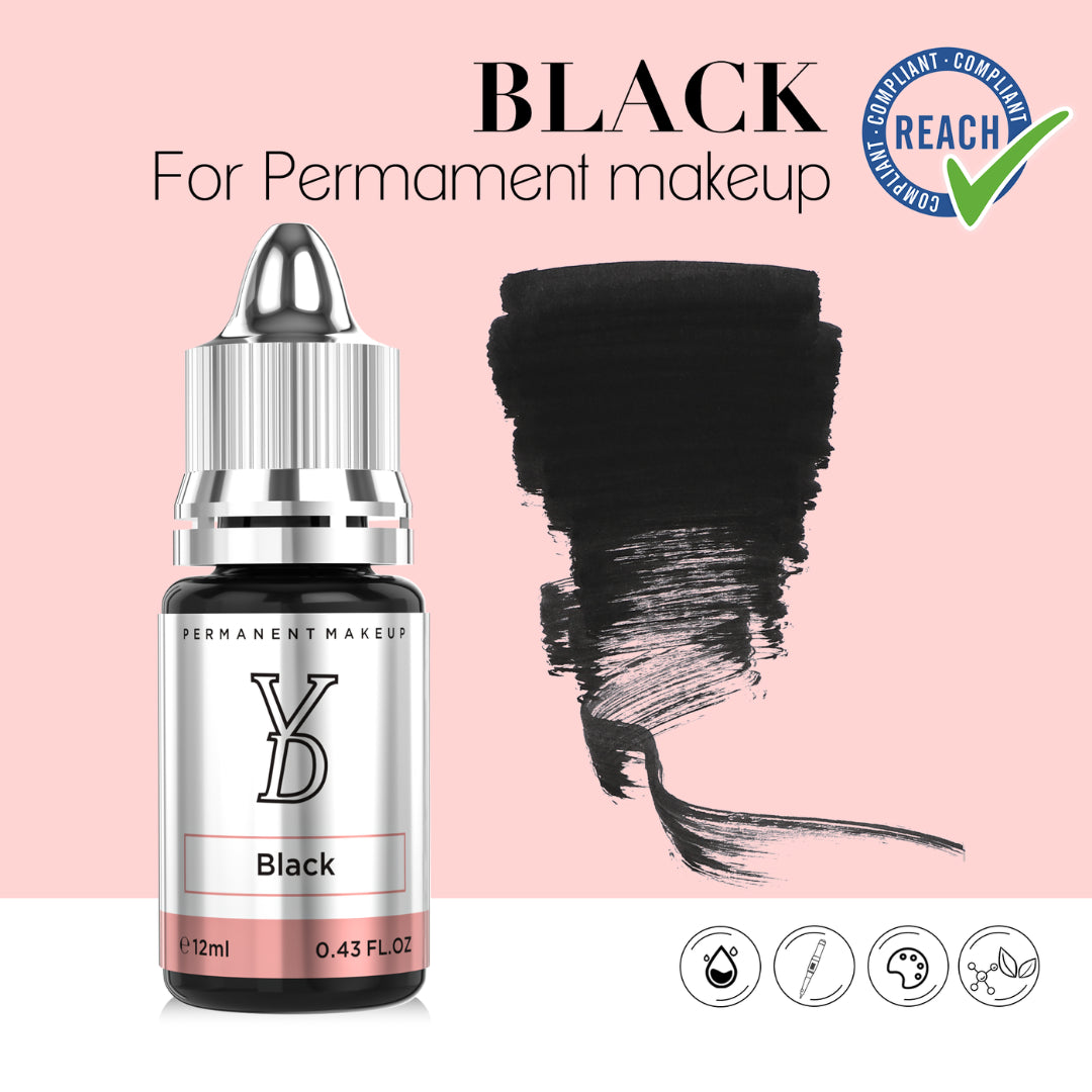 YDPMU Black – Schwarzes PMU-Pigment für Lidstrich und Wimpernkranzverdichtung
