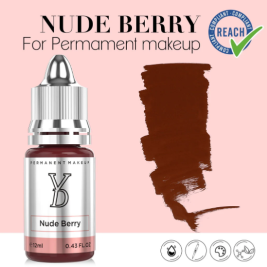 Swatch pigmento YDPMU Nude Berry colore berry nude sofisticato con sottotoni malva per lip blush professionale