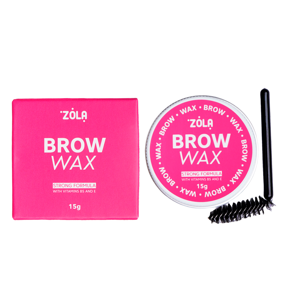 ZOLA Brow Wax 15 g, confezione e vasetto per styling sopracciglia