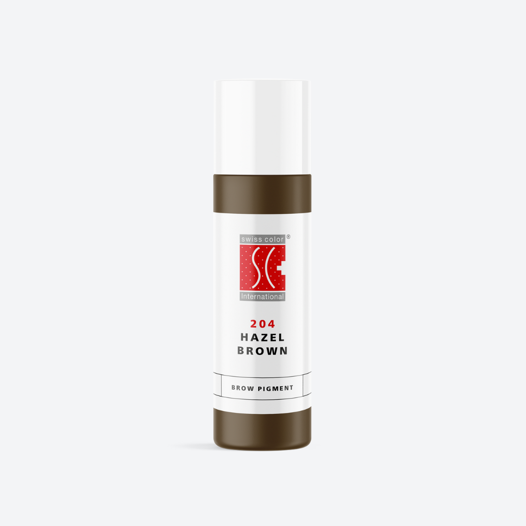 Pigmento PMU Swiss Color 204 Hazel Brown colore castano nocciola naturale per sopracciglia