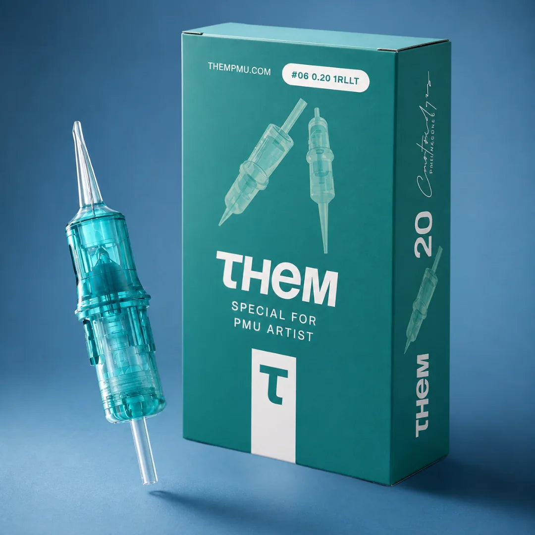 THEM: türkise Verpackung und PMU-Nadelmodul