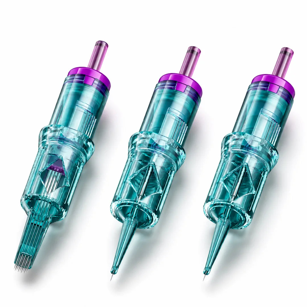 Viper Premium VP: drei türkise Nadelmodule mit violettem Ring