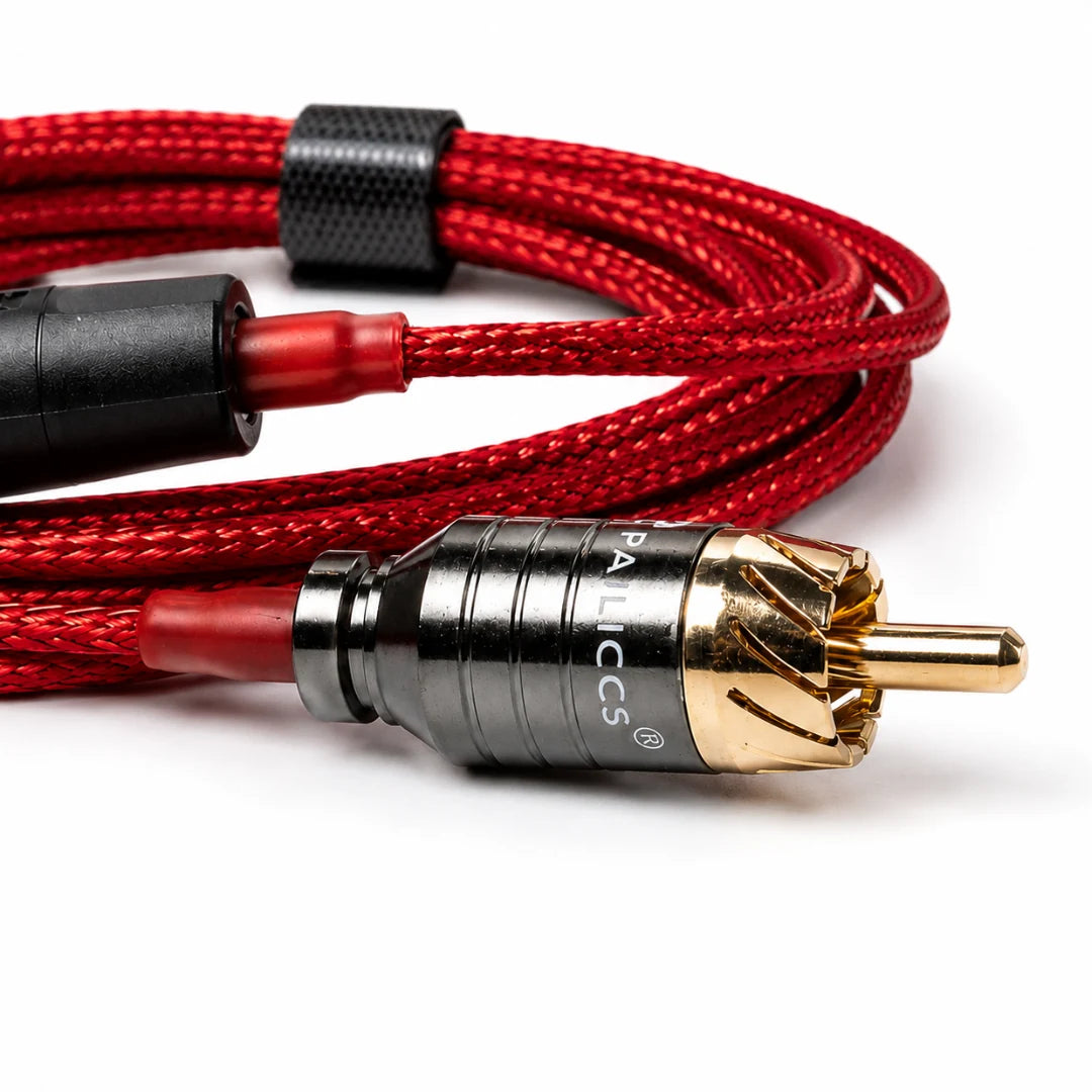RCA-Kabel Etalon Mix Jack & Alexx Premium Red – Detail des vergoldeten RCA-Anschlusses