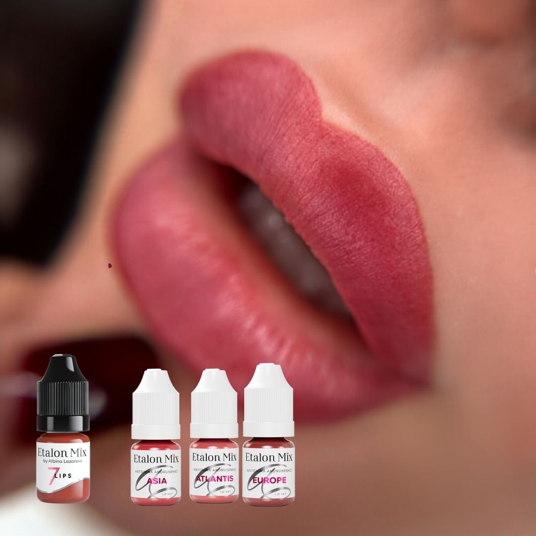 Risultato labbra con Etalon Mix 7 e pigmenti Lip Set.
