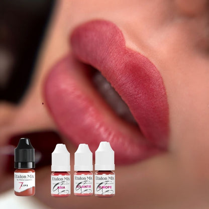 Risultato labbra con Etalon Mix 7 e pigmenti Lip Set.
