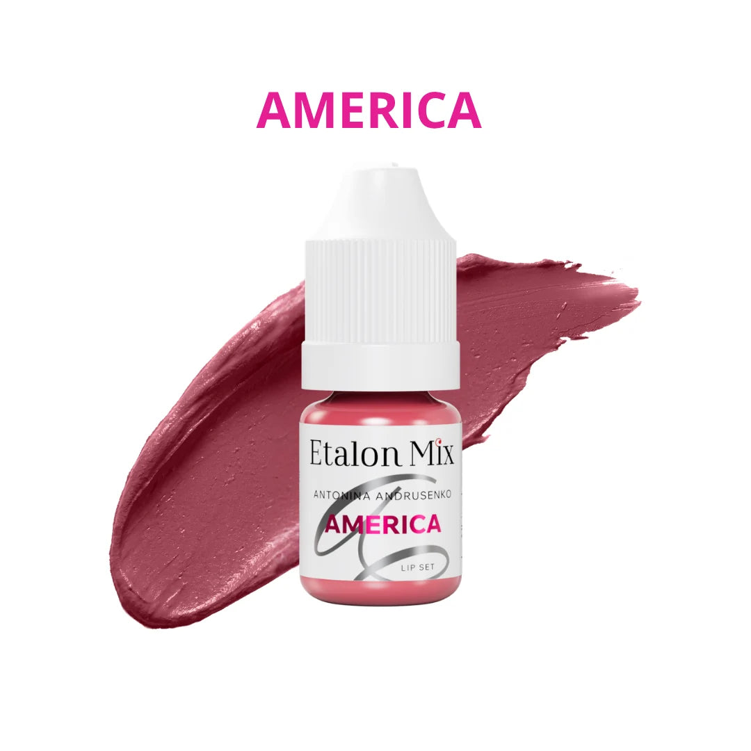 Etalon Mix America pigmento PMU labbra – flacone e campione colore