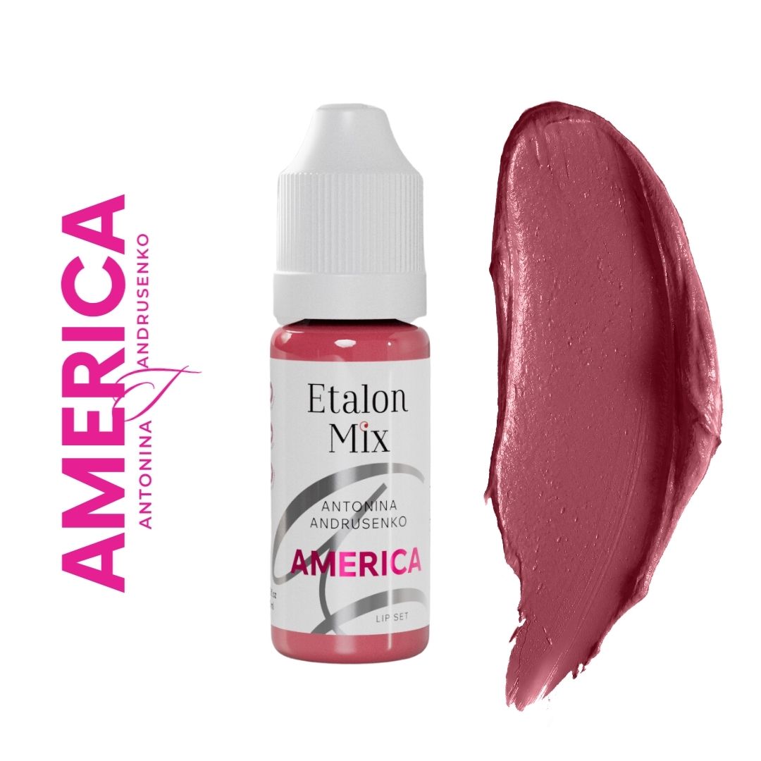 Swatch Etalon Mix America rosa polveroso chiaro per labbra PMU
