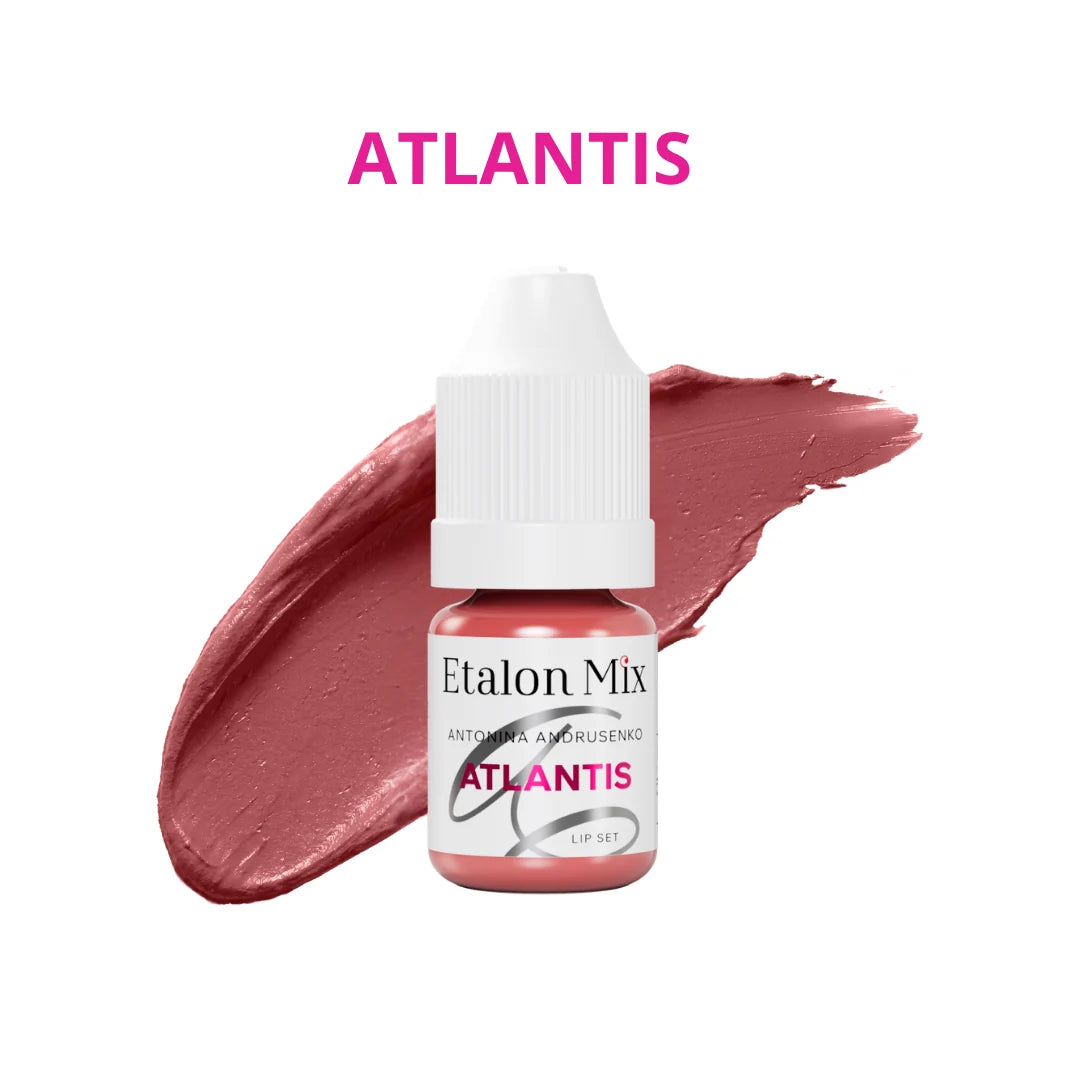 Etalon Mix Atlantis pigmento PMU labbra – flacone e campione colore
