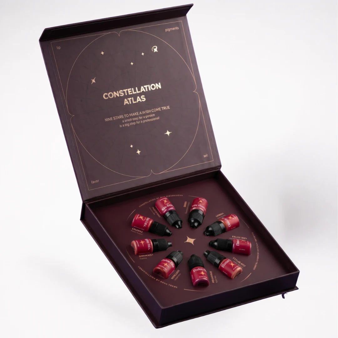 Etalon Mix Favor Lip Set: dettaglio dei nove flaconi nel set