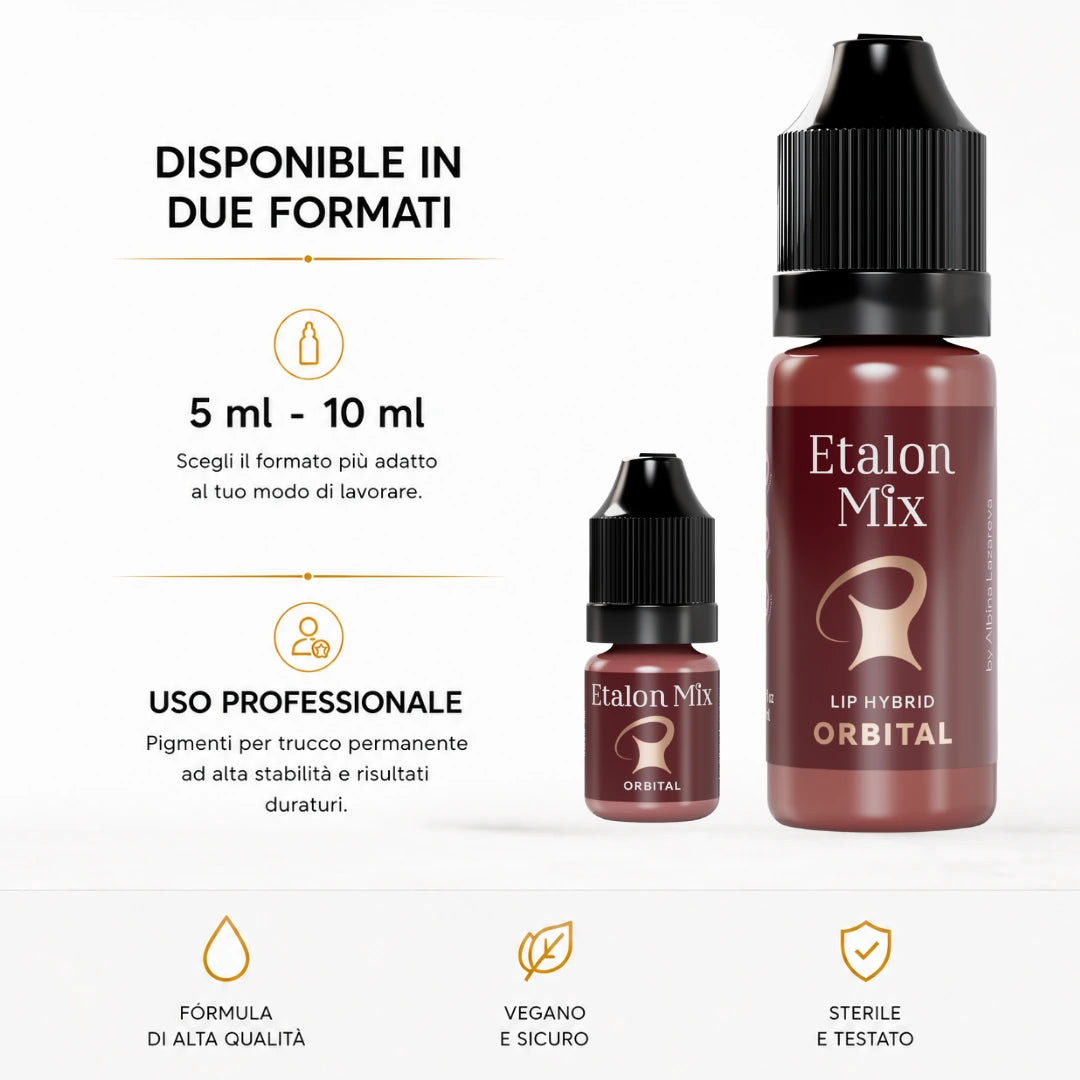Etalon Mix Favor Orbital: pigmento PMU labbra nei formati 5 ml e 10 ml