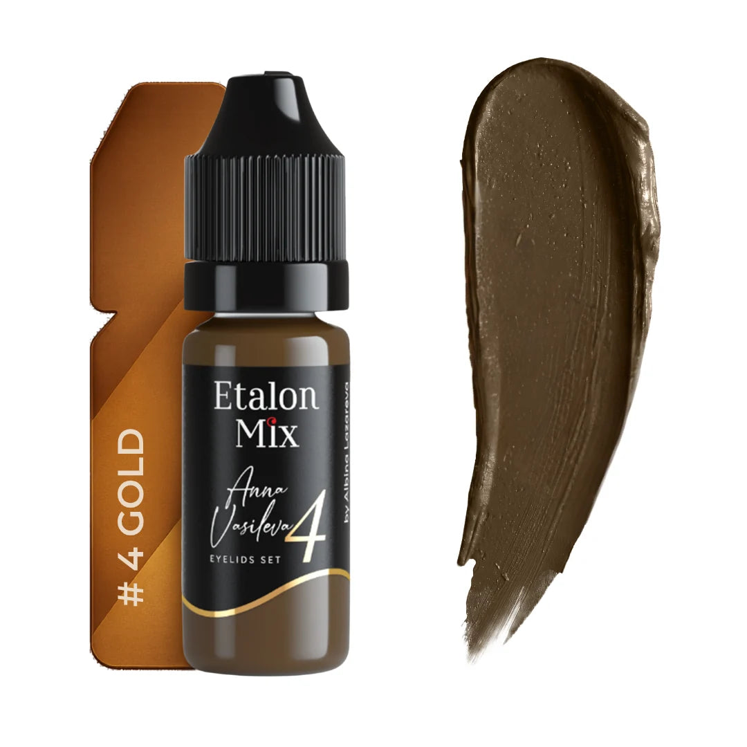 Etalon Mix Gold N°4 PMU Augenpigment – Flakon und Farbmuster