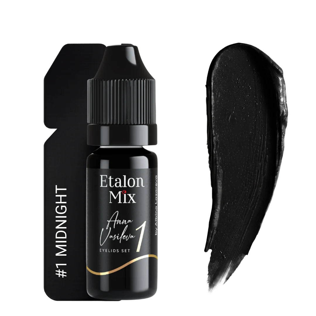 Etalon Mix Midnight N°1 PMU Augenpigment – Flakon und Farbmuster
