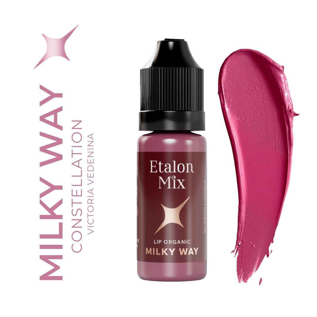 Swatch viola intenso del pigmento PMU Etalon Mix Favor Milky Way
