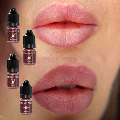 Risultato labbra con miscela Etalon Mix Favor Milky Way, Umbra, Lumia e Stardust