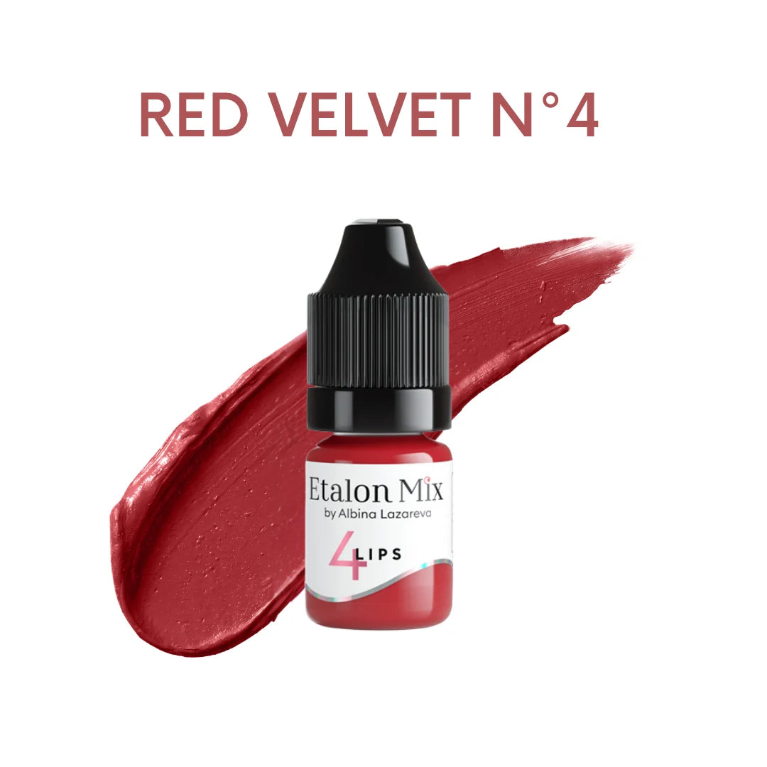 Etalon Mix Red Velvet N°4 pigmento PMU labbra – flacone e campione colore