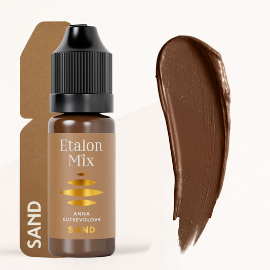Etalon Mix Sand pigmento PMU biondo per sopracciglia con swatch

