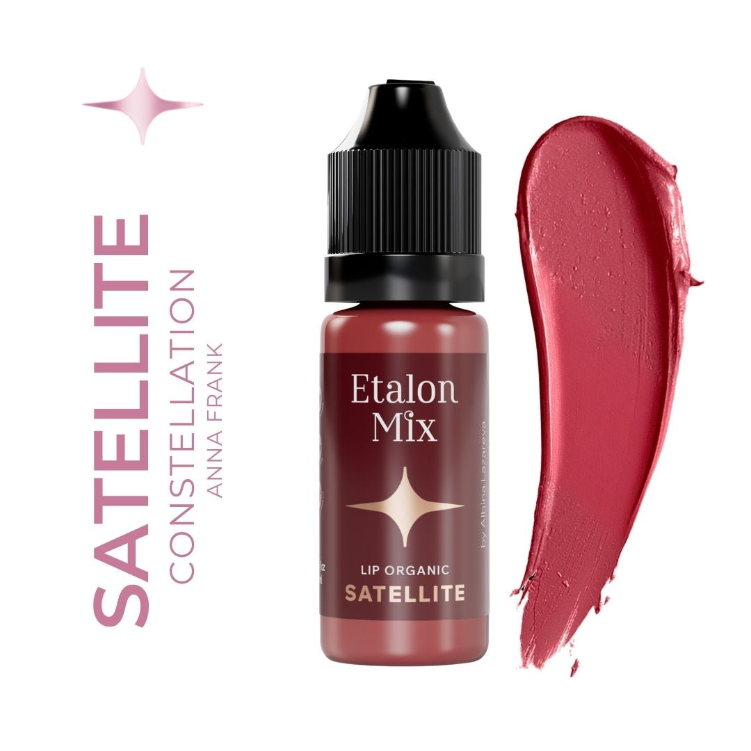 Swatch bordeaux del pigmento PMU Etalon Mix Favor Satellite