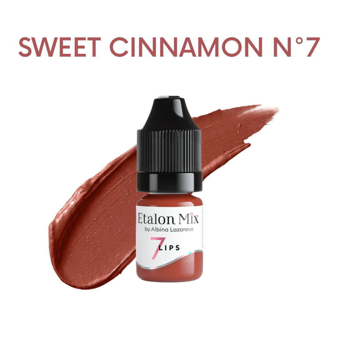Etalon Mix Sweet Cinnamon N°7 pigmento PMU labbra – flacone e campione colore