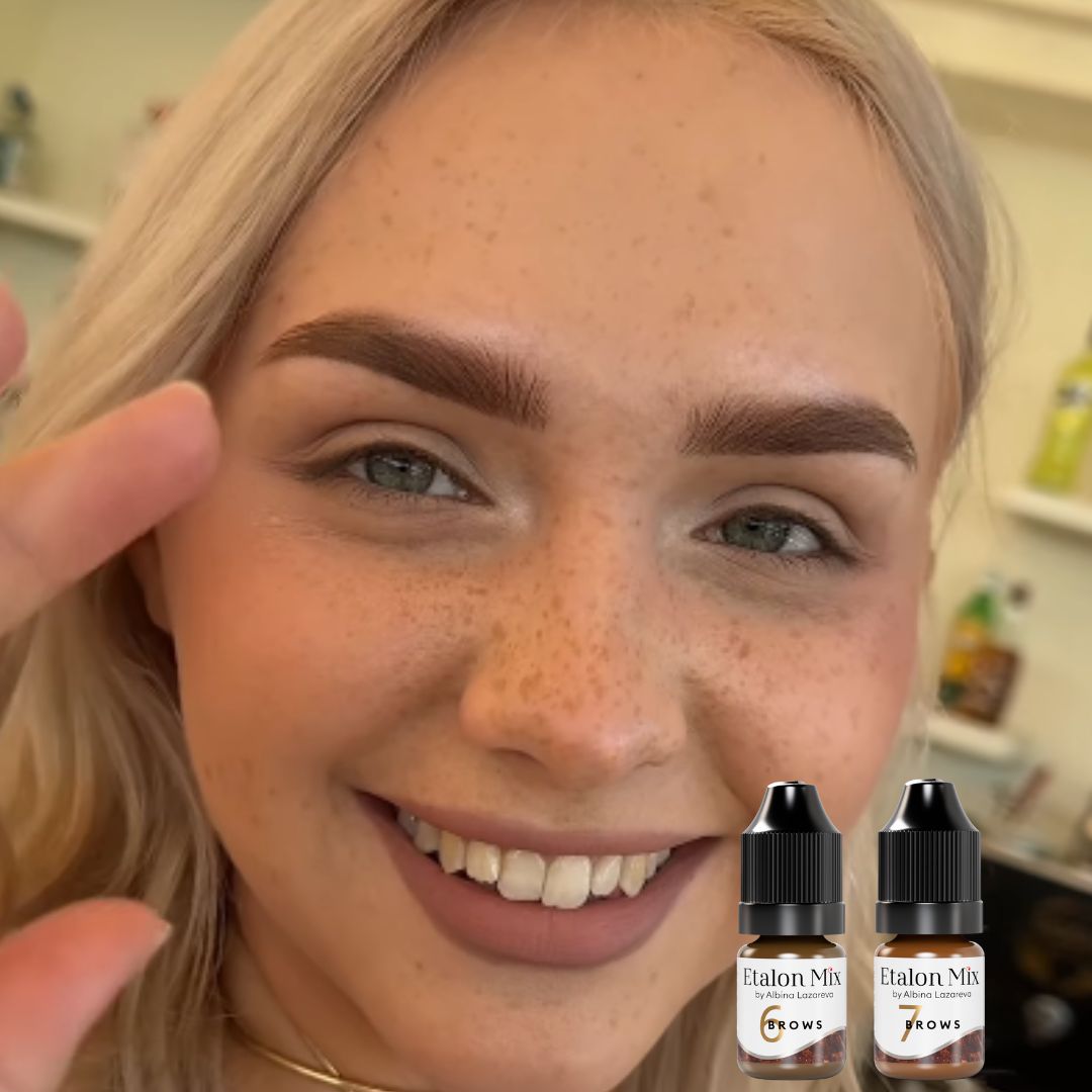 Risultato sopracciglia bionde con Etalon Mix Taupe N°6 Mineral