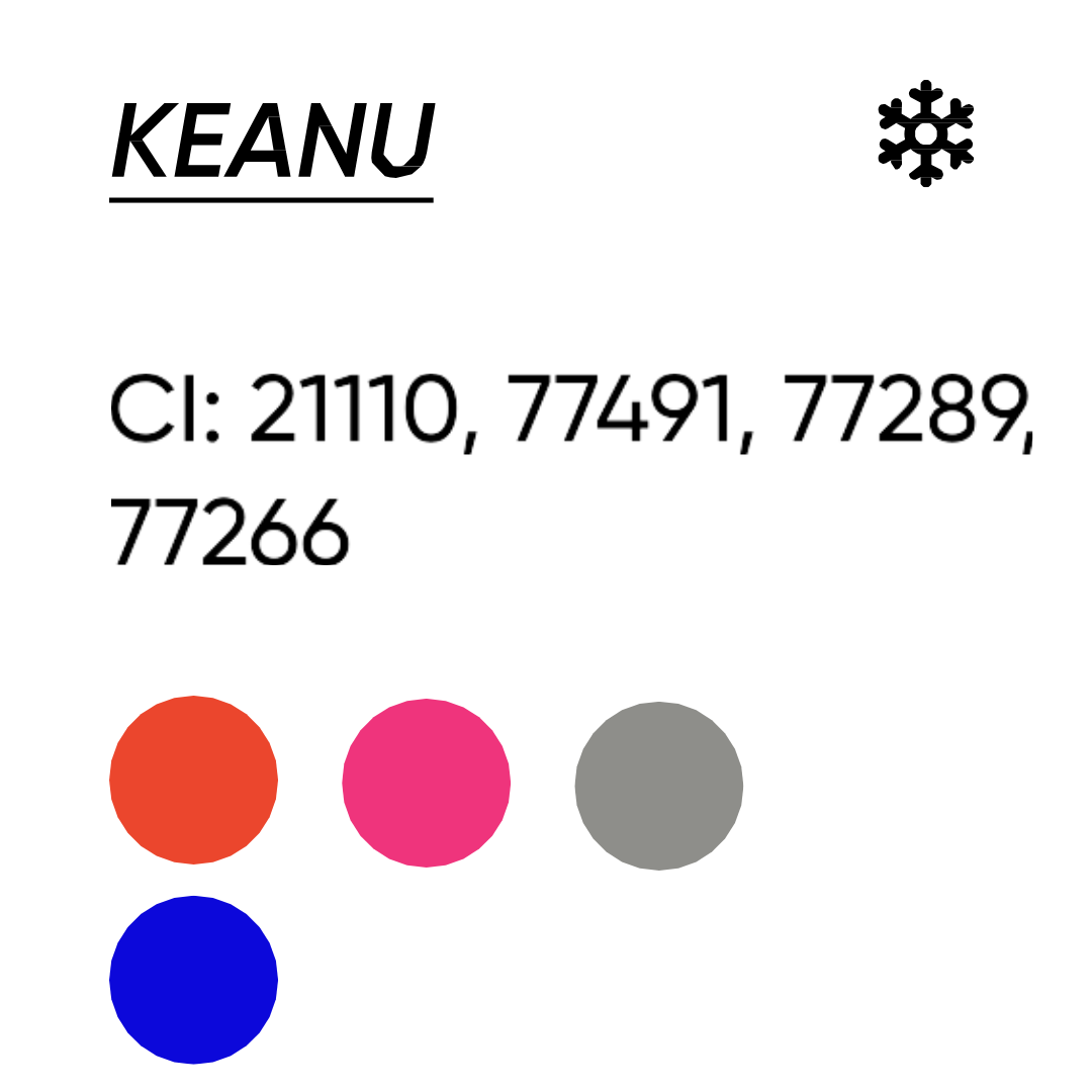 FACE Keanu – INCI e Color Index