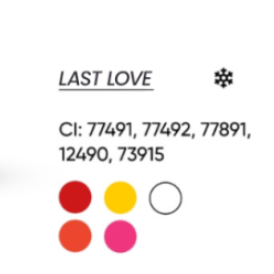 FACE Last Love – INCI e Color Index